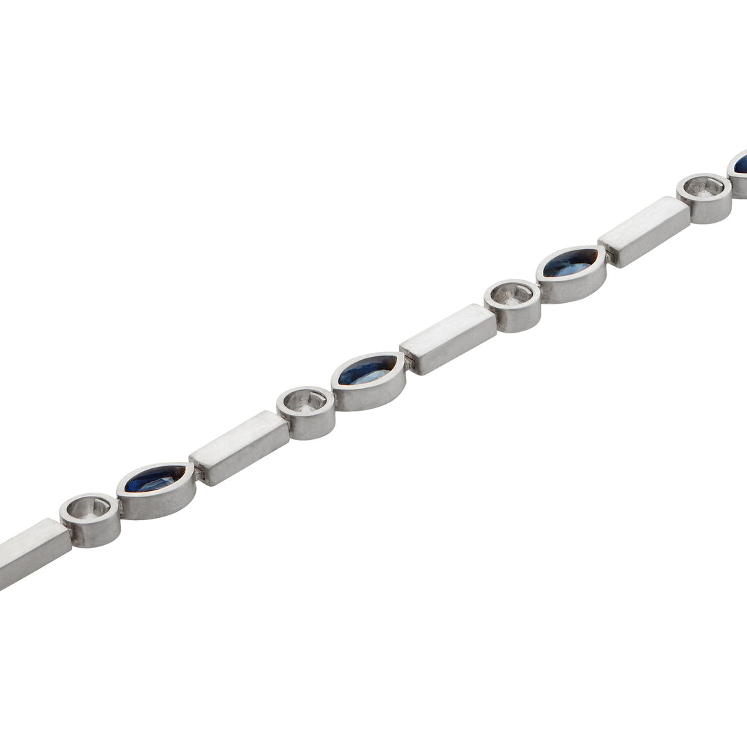 Sapphire Navette Stream Bracelet W - D - Bs - Cascade - Ileana Makri