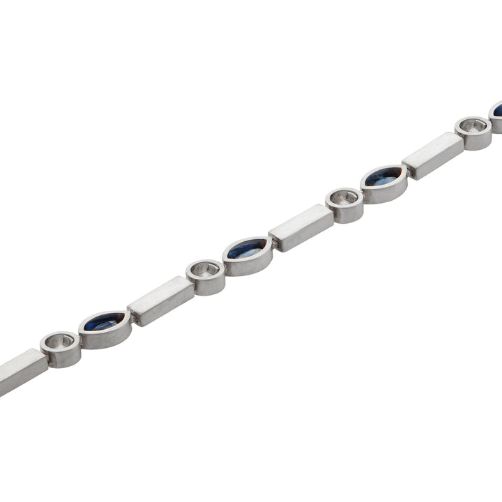 Sapphire Navette Stream Bracelet W - D - Bs - Cascade - Ileana Makri