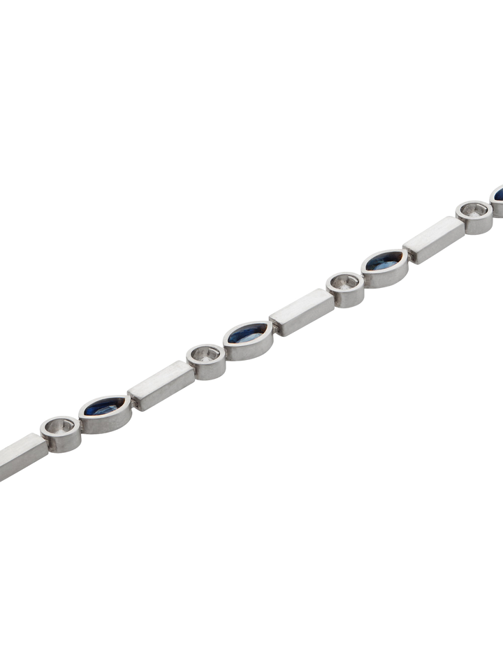 Sapphire Navette Stream Bracelet W - D - Bs - Cascade - Ileana Makri