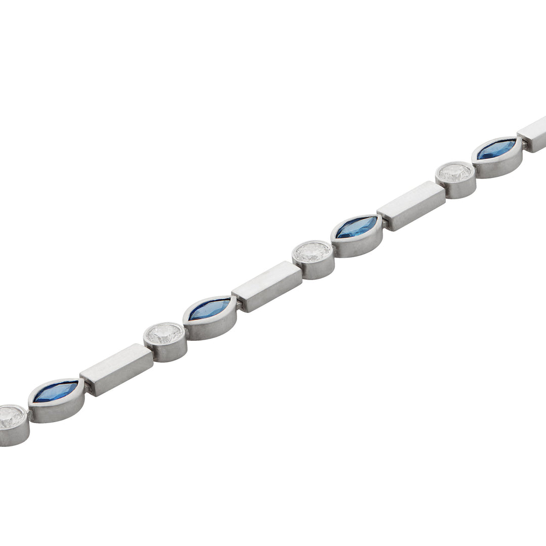 Sapphire Navette Stream Bracelet W - D - Bs - Cascade - Ileana Makri