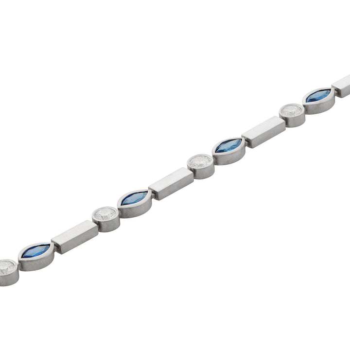 Sapphire Navette Stream Bracelet W - D - Bs - Cascade - Ileana Makri