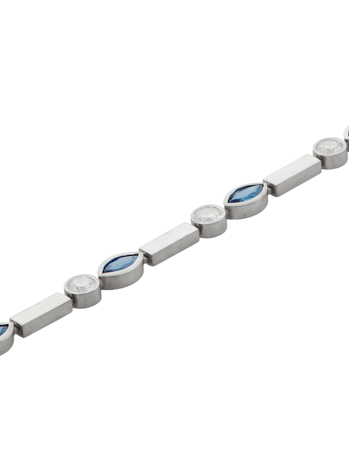 Sapphire Navette Stream Bracelet W - D - Bs - Cascade - Ileana Makri