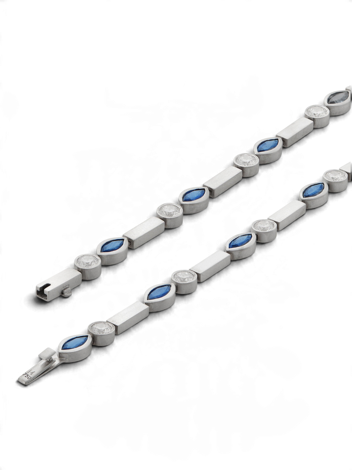 Sapphire Navette Stream Bracelet W - D - Bs - Cascade - Ileana Makri