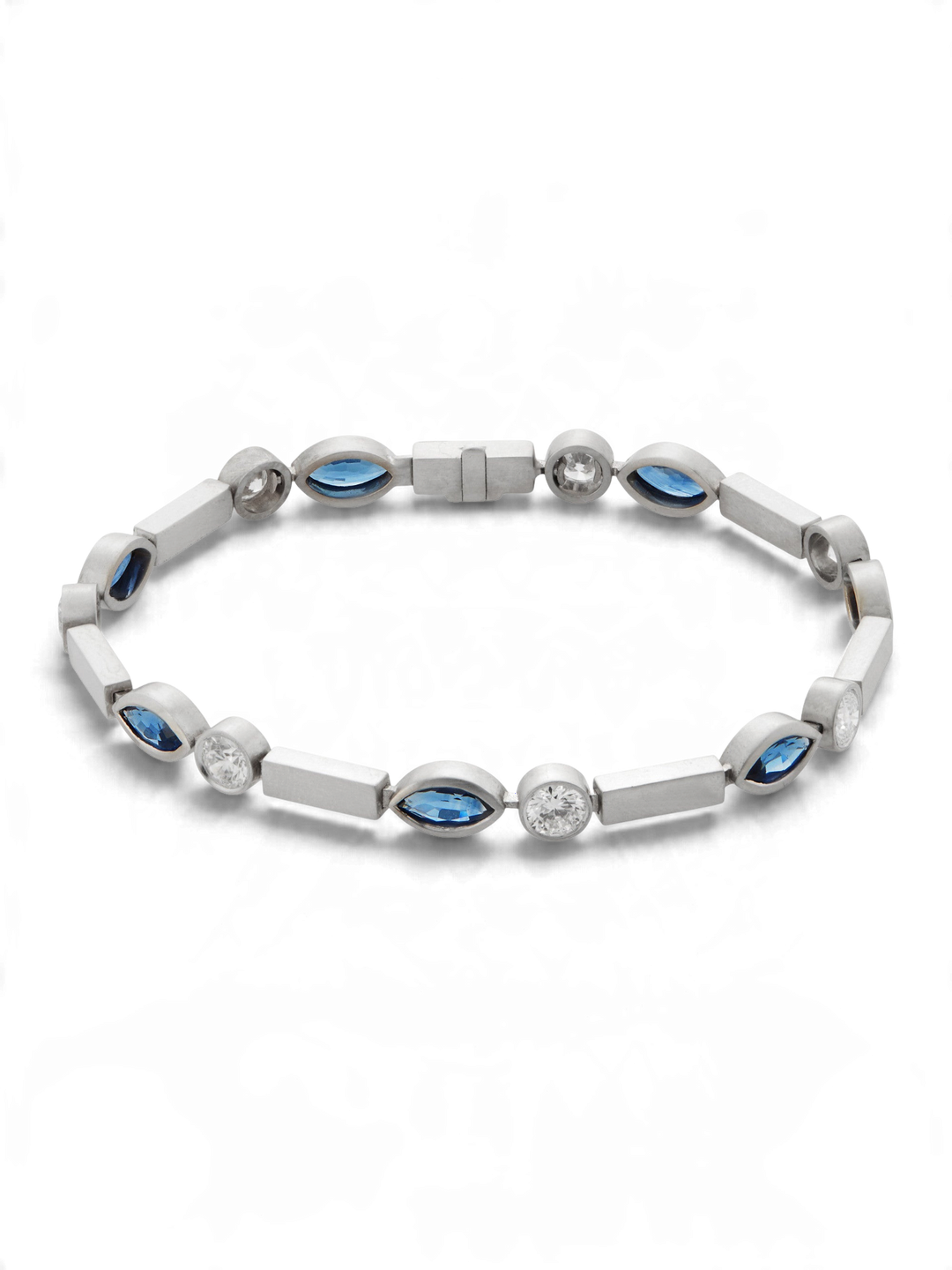 Sapphire Navette Stream Bracelet W - D - Bs - Cascade - Ileana Makri