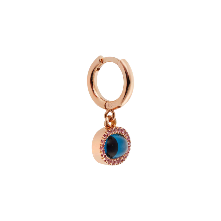 Sapphire Rose Mini Oval Eye Hoops - EVIL EYE - Ileana Makri