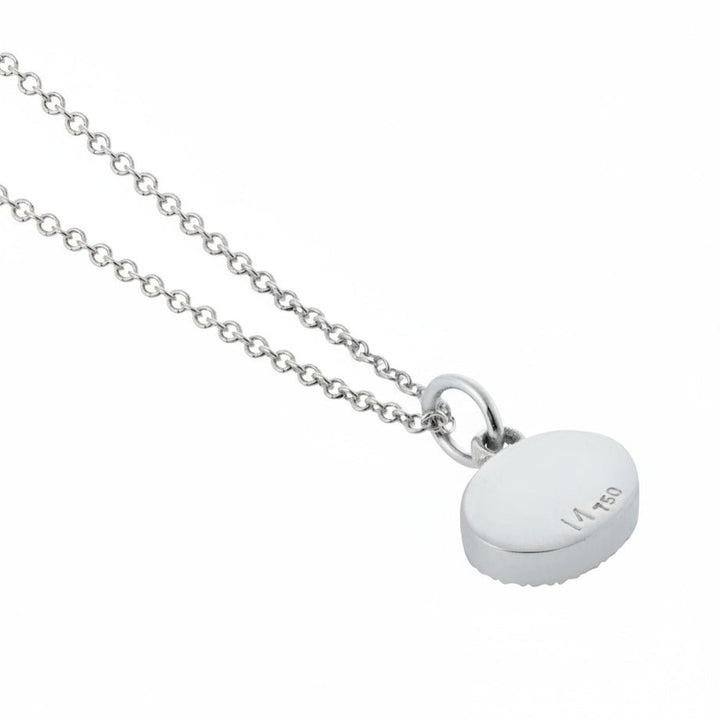 Sapphire White Mini Oval Eye Pendant - EVIL EYE - Ileana Makri