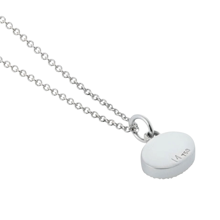 Sapphire White Mini Oval Eye Pendant - EVIL EYE - Ileana Makri
