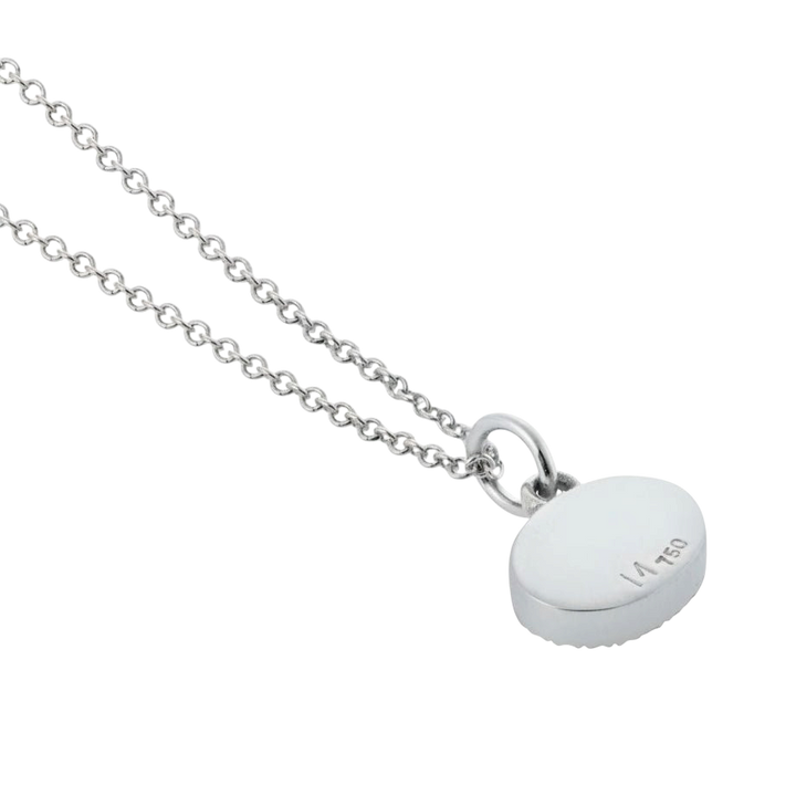Sapphire White Mini Oval Eye Pendant - EVIL EYE - Ileana Makri