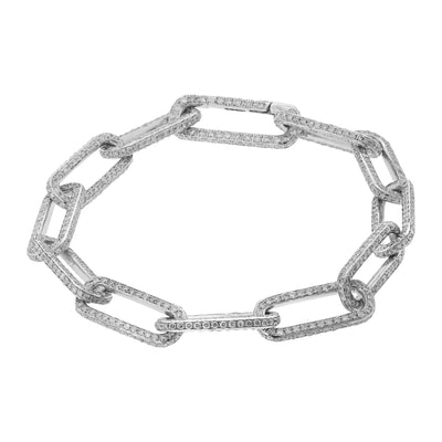 Seamless Oblong Full Pave Diamond Link - Chains - Ileana Makri store