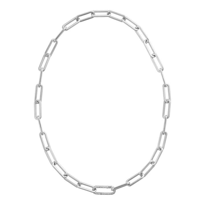 Seamless Oblong Single Diamond Link Necklace - Chains - Ileana Makri