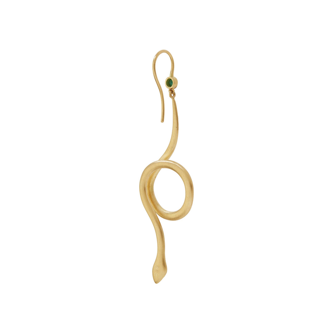 Serpent Loop Gold Earrings Y - Em - D - SNAKES - Ileana Makri