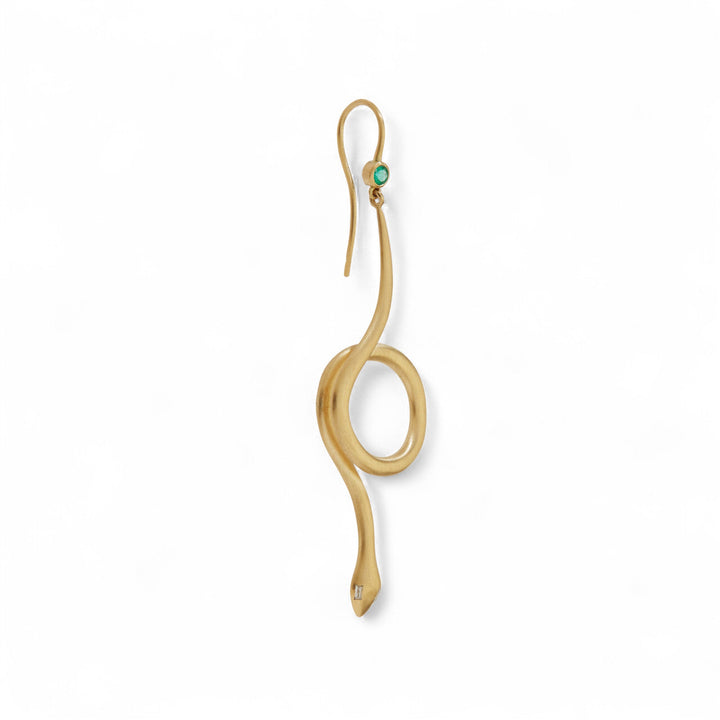 Serpent Loop Gold Earrings Y - Em - D - SNAKES - Ileana Makri