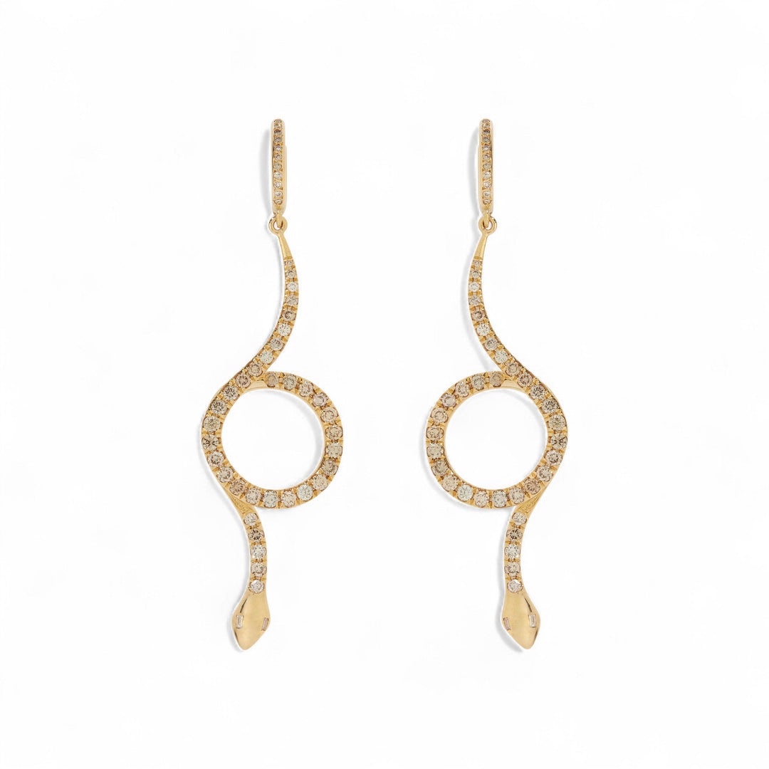 Serpent Loop Pavé Earrings Y - CHD - D - SNAKES - Ileana Makri