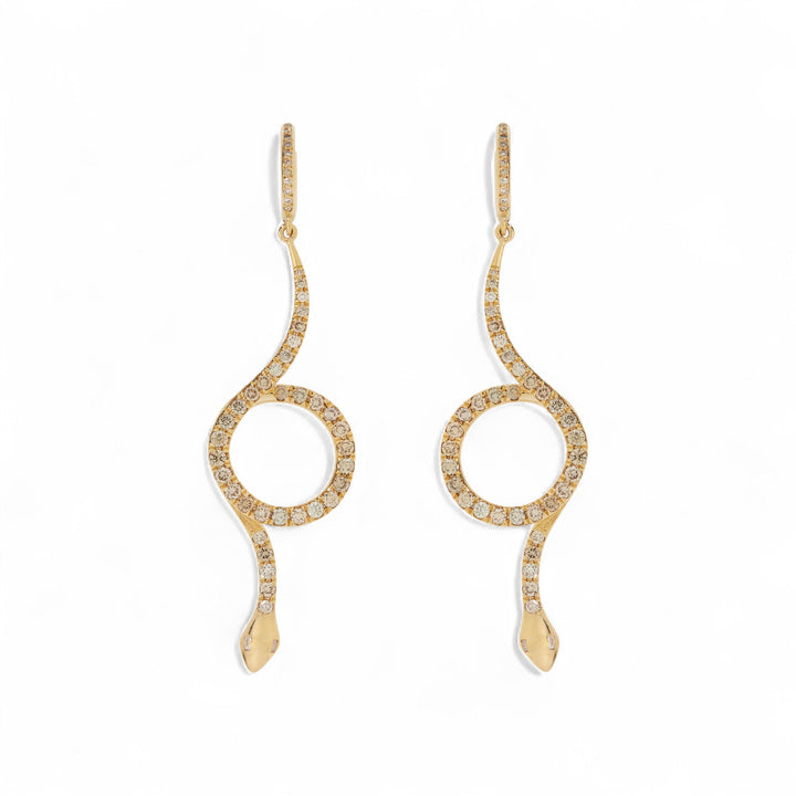 Serpent Loop Pavé Earrings Y - CHD - D - SNAKES - Ileana Makri