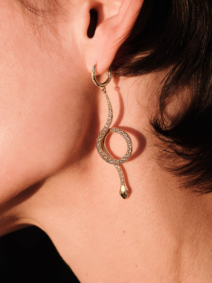 Serpent Loop Pavé Earrings Y - CHD - D - SNAKES - Ileana Makri