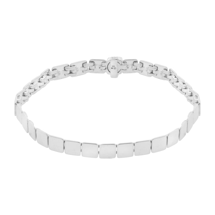 Silver Tile Bracelet Brushed 6mm - Mens - Ileana Makri