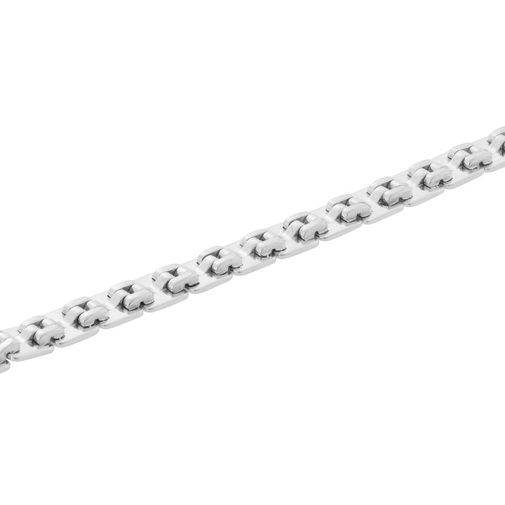 Silver Tile Bracelet Brushed 6mm - Mens - Ileana Makri