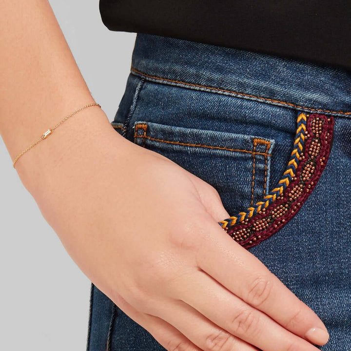 Single Baguette Chain Bracelet Y - D - Baguette - Ileana Makri