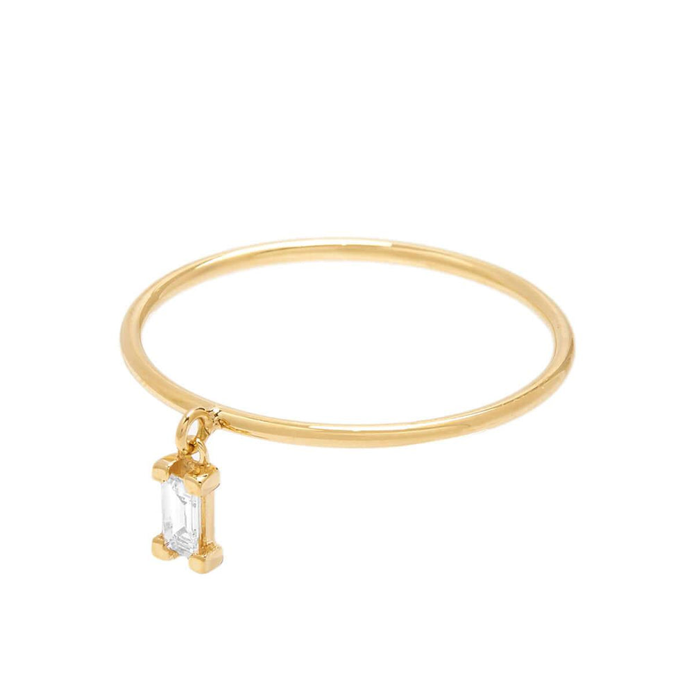 Single Baguette Dangling Ring - M - Baguette - Ileana Makri