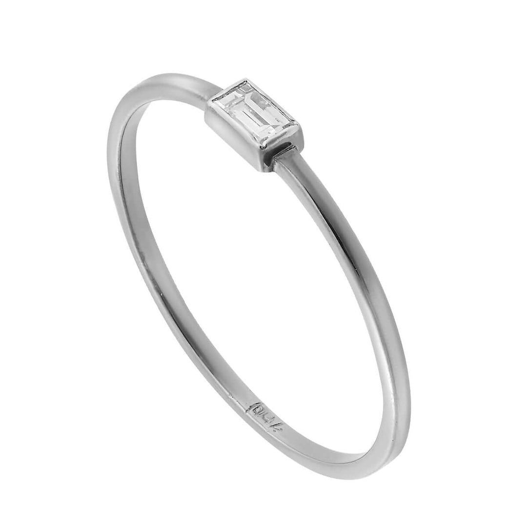 Single Baguette Diamond Ring - Baguette - Ileana Makri