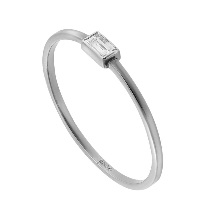 Single Baguette Diamond Ring - Baguette - Ileana Makri