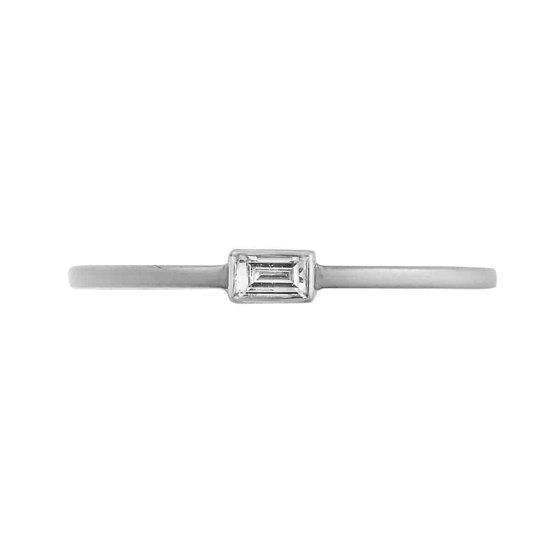 Single Baguette Diamond Ring - Baguette - Ileana Makri