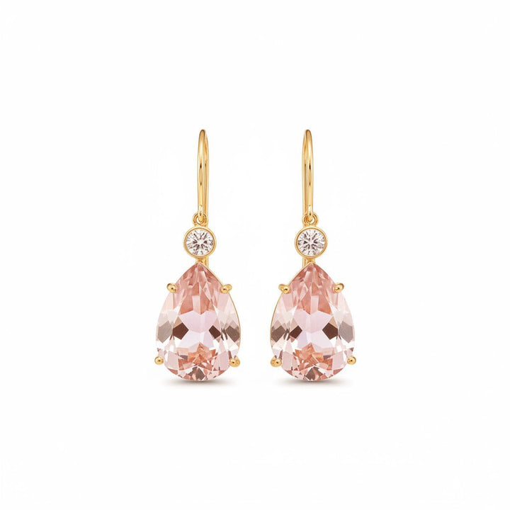 Single Diamond Crown Drops Morganite - Crown - Ileana Makri