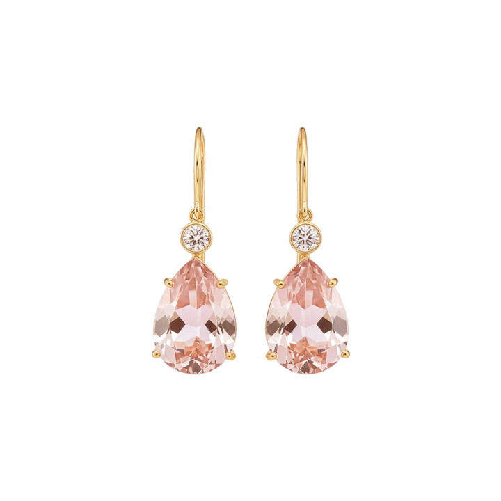 Single Diamond Crown Drops Morganite - Crown - Ileana Makri