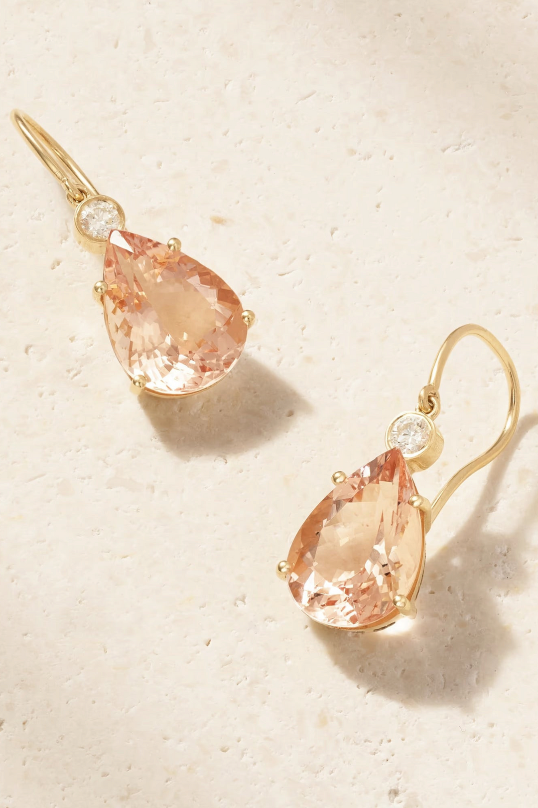 Single Diamond Crown Drops Morganite - Crown - Ileana Makri