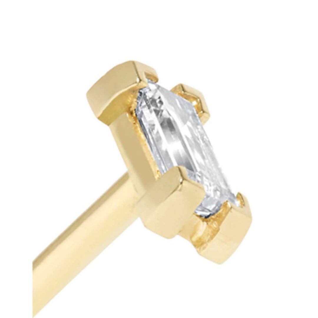 Single Diamond Studs - Baguette - Ileana Makri