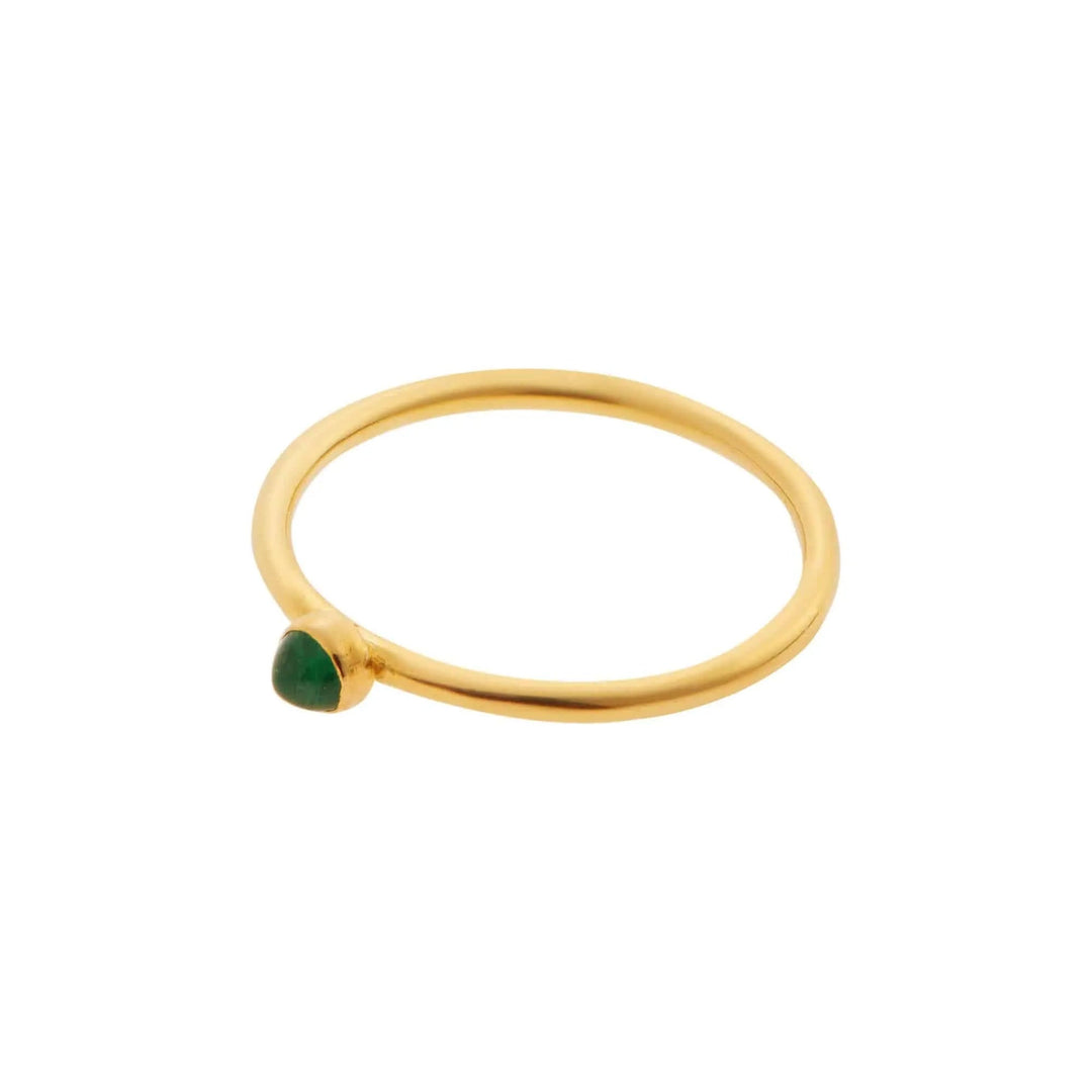 Single Green Agate Ring - Eye M UFO - Ileana Makri