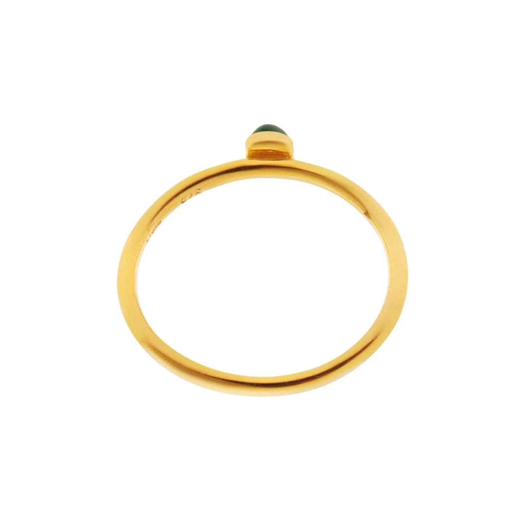 Single Green Agate Ring - Eye M UFO - Ileana Makri