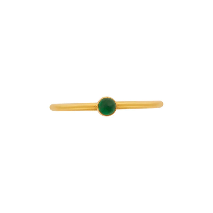 Single Green Agate Ring - Eye M UFO - Ileana Makri
