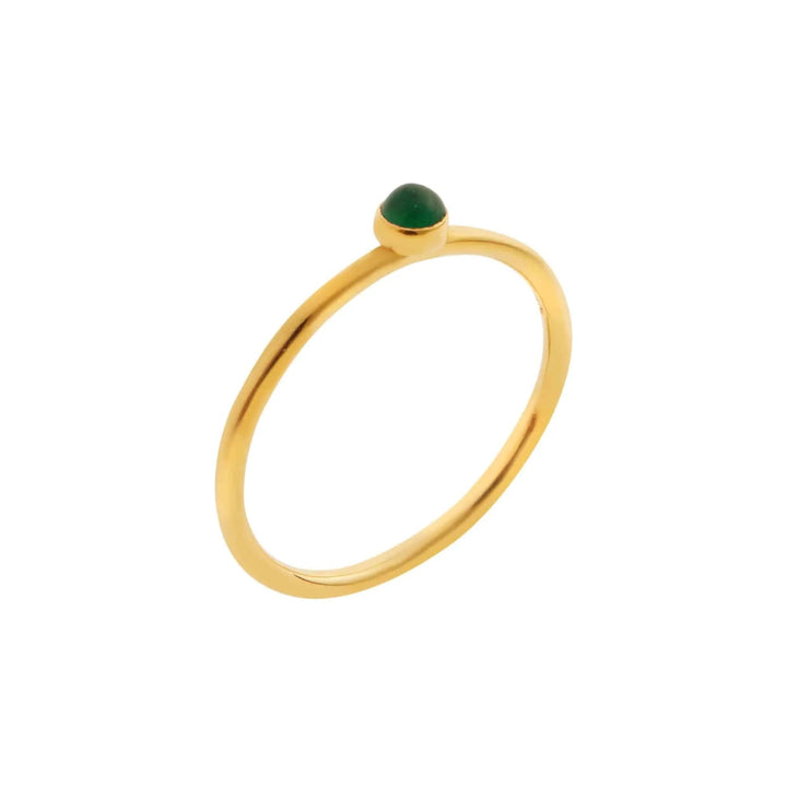 Single Green Agate Ring - Eye M UFO - Ileana Makri