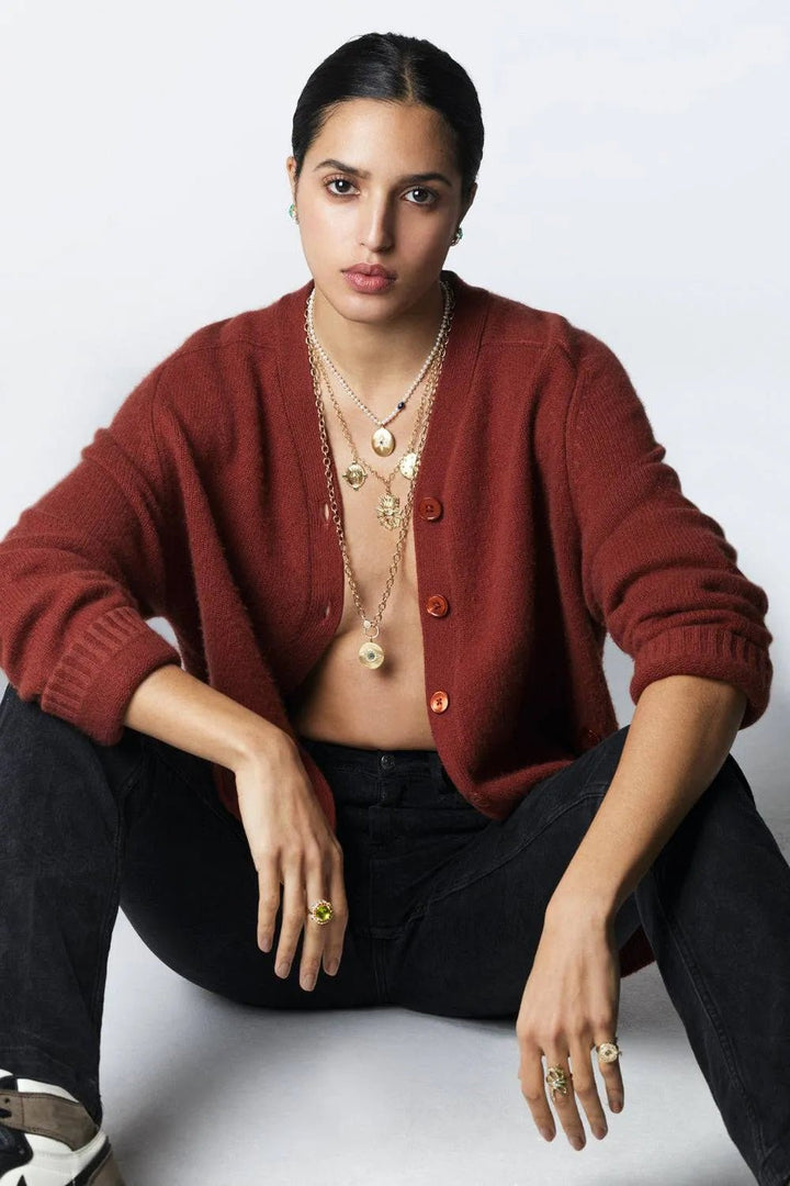 Six Point Star Pearl Necklace (40cm) - SYMBOLS - Ileana Makri