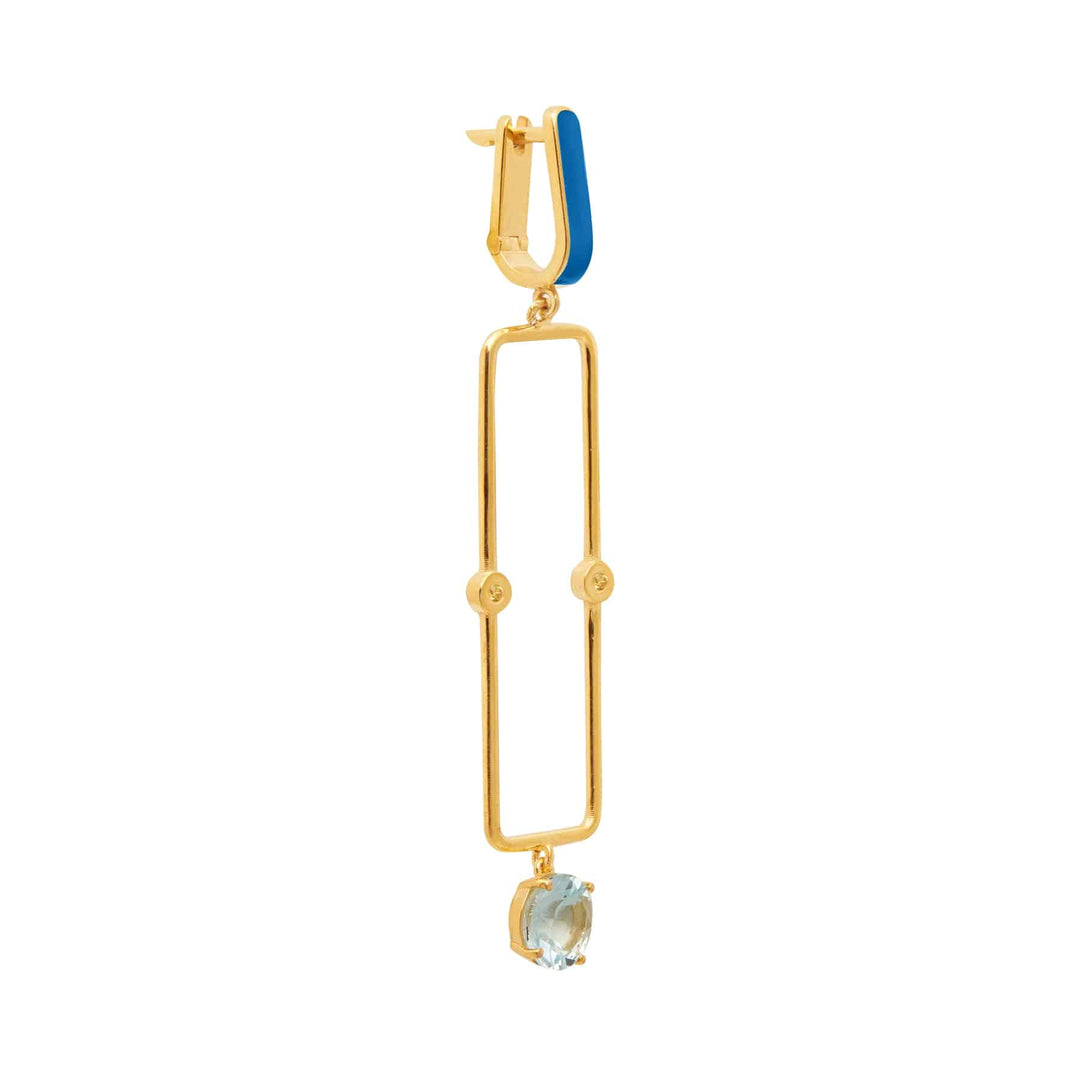 Sky Blue Topaz Long Bar Earrings - Eye M Neon Rocks - Ileana Makri store