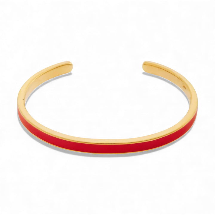 Slim Neon Orange Enamel Cuff - Eye M Neon Rocks - Ileana Makri