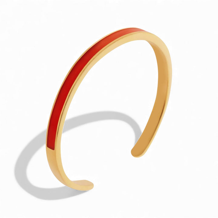 Slim Neon Orange Enamel Cuff - Eye M Neon Rocks - Ileana Makri