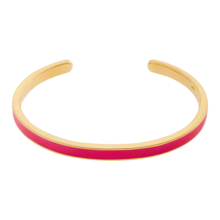 Slim Neon Pink Enamel Cuff - Eye M Neon Rocks - Ileana Makri store