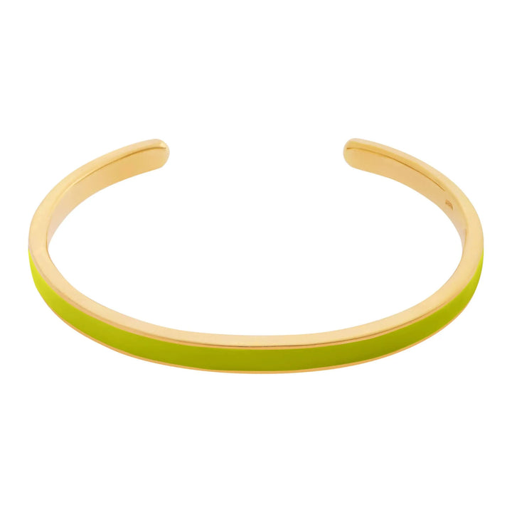 Slim Neon Yellow Enamel Cuff - Eye M Neon Rocks - Ileana Makri store