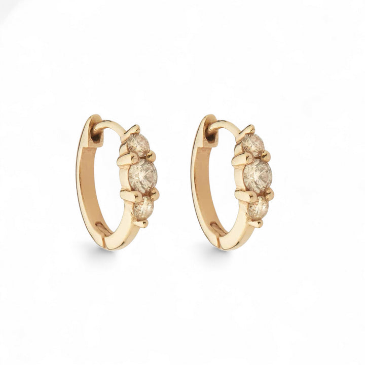 Ripple Small Champagne Diamond Hoops