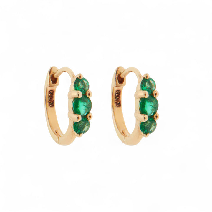 Ripple Small Emerald Hoops