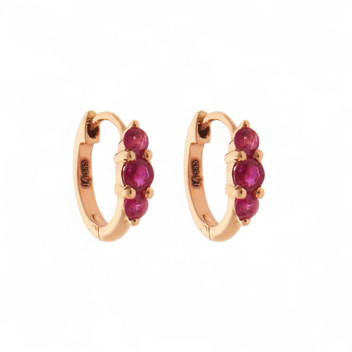 Ripple Small Ruby Hoops