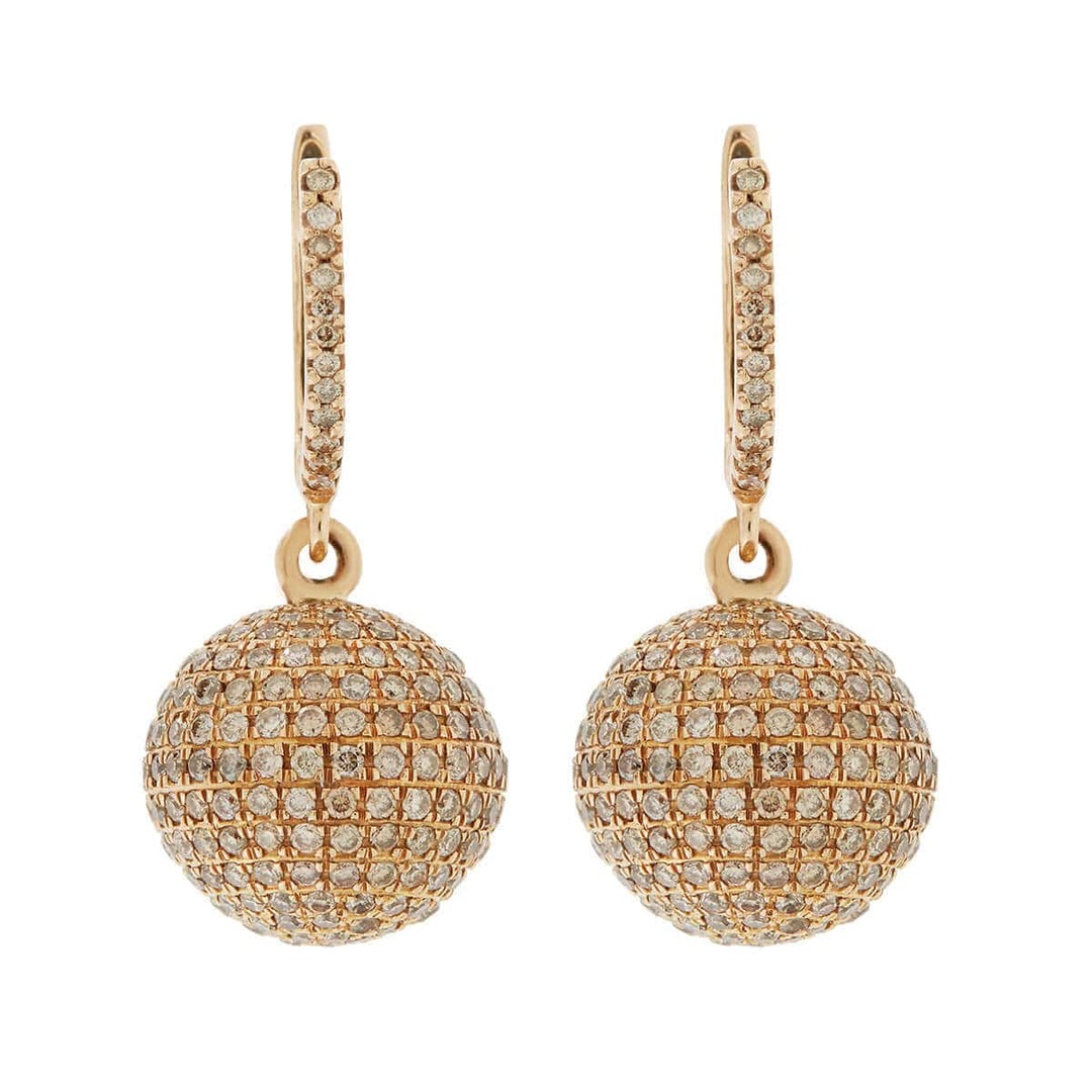 Small Pave Clip Ball Earrings P - CHD - Classic - Ileana Makri