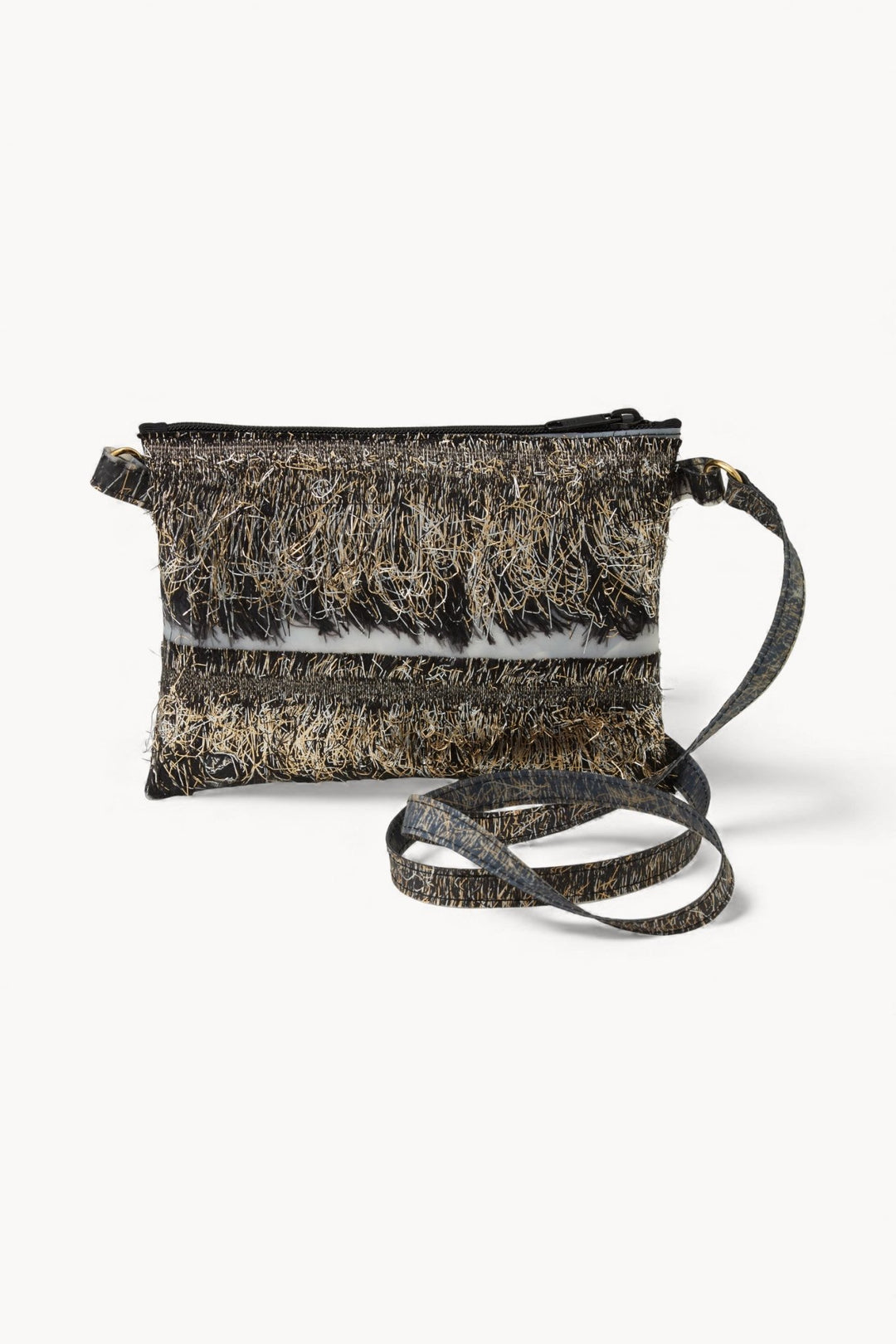 Small Pocket Bag in Metallic Fringes - Luisa Cevese Riedizioni - Ileana Makri