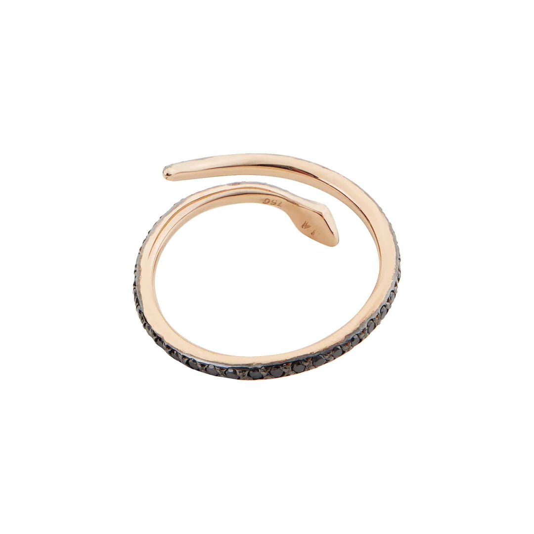 Small Python Ring Black Diamonds - SNAKES - Ileana Makri