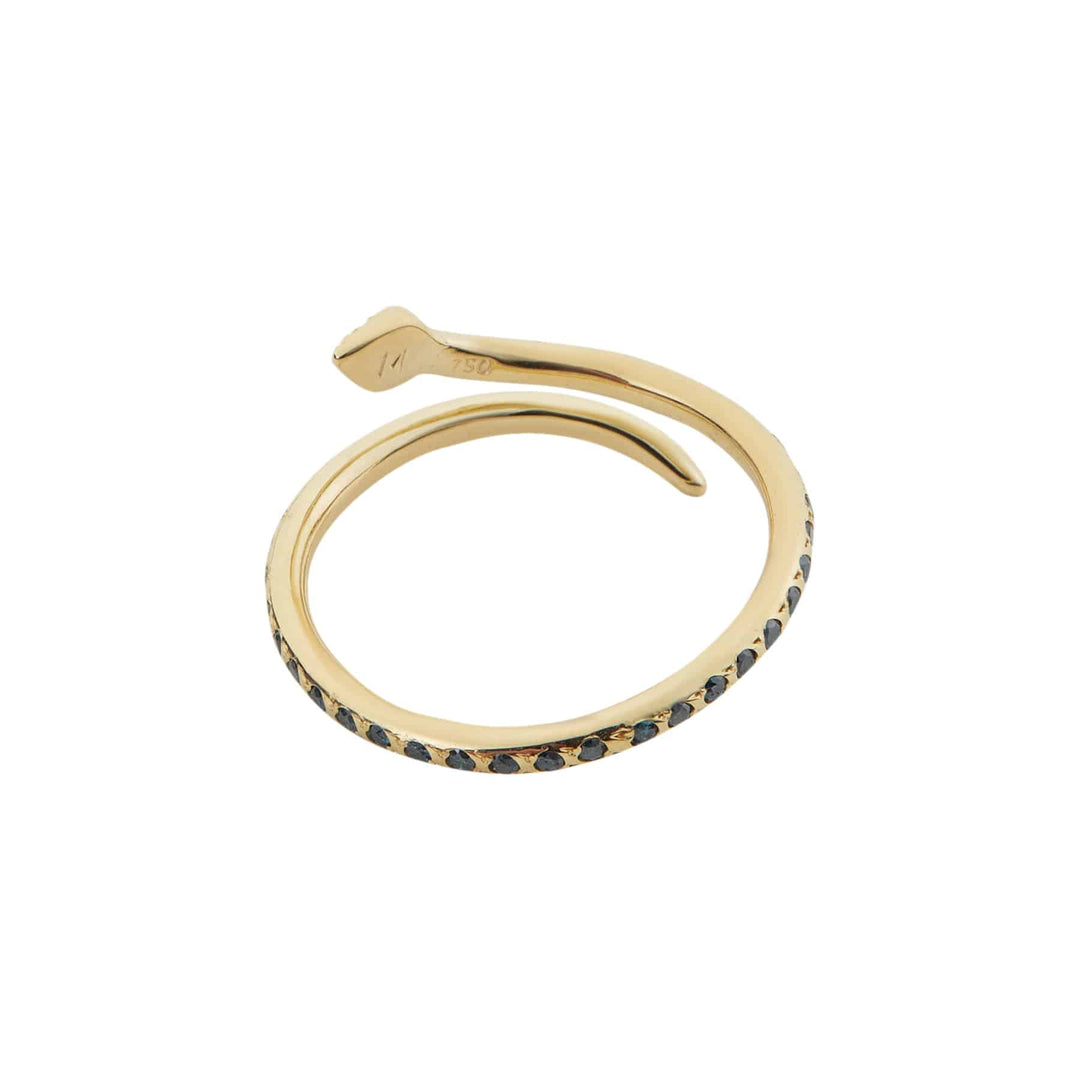 Small Python Ring Blue Diamonds - SNAKES - Ileana Makri