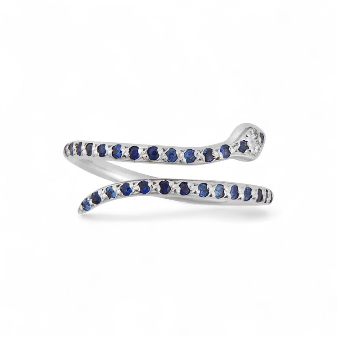 Small Python Ring Blue Sapphires - SNAKES - Ileana Makri