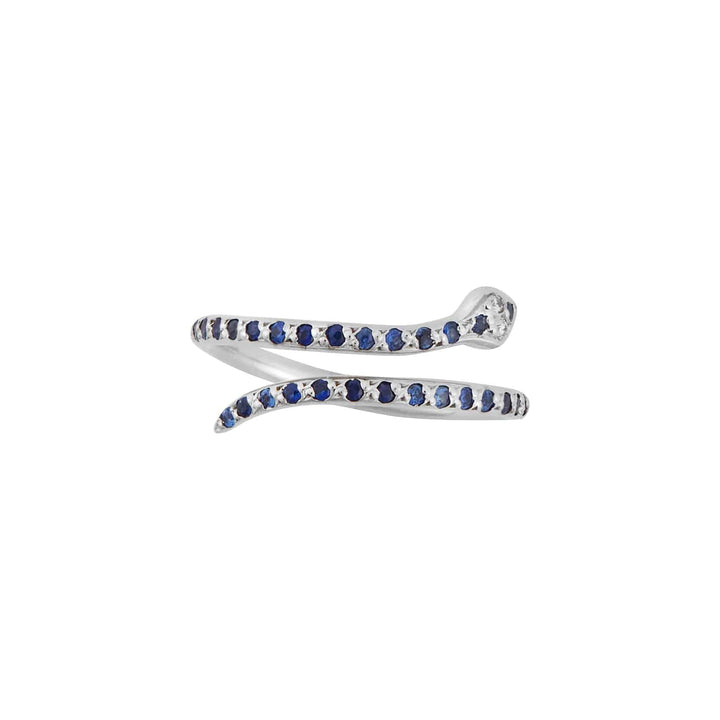 Small Python Ring Blue Sapphires - SNAKES - Ileana Makri