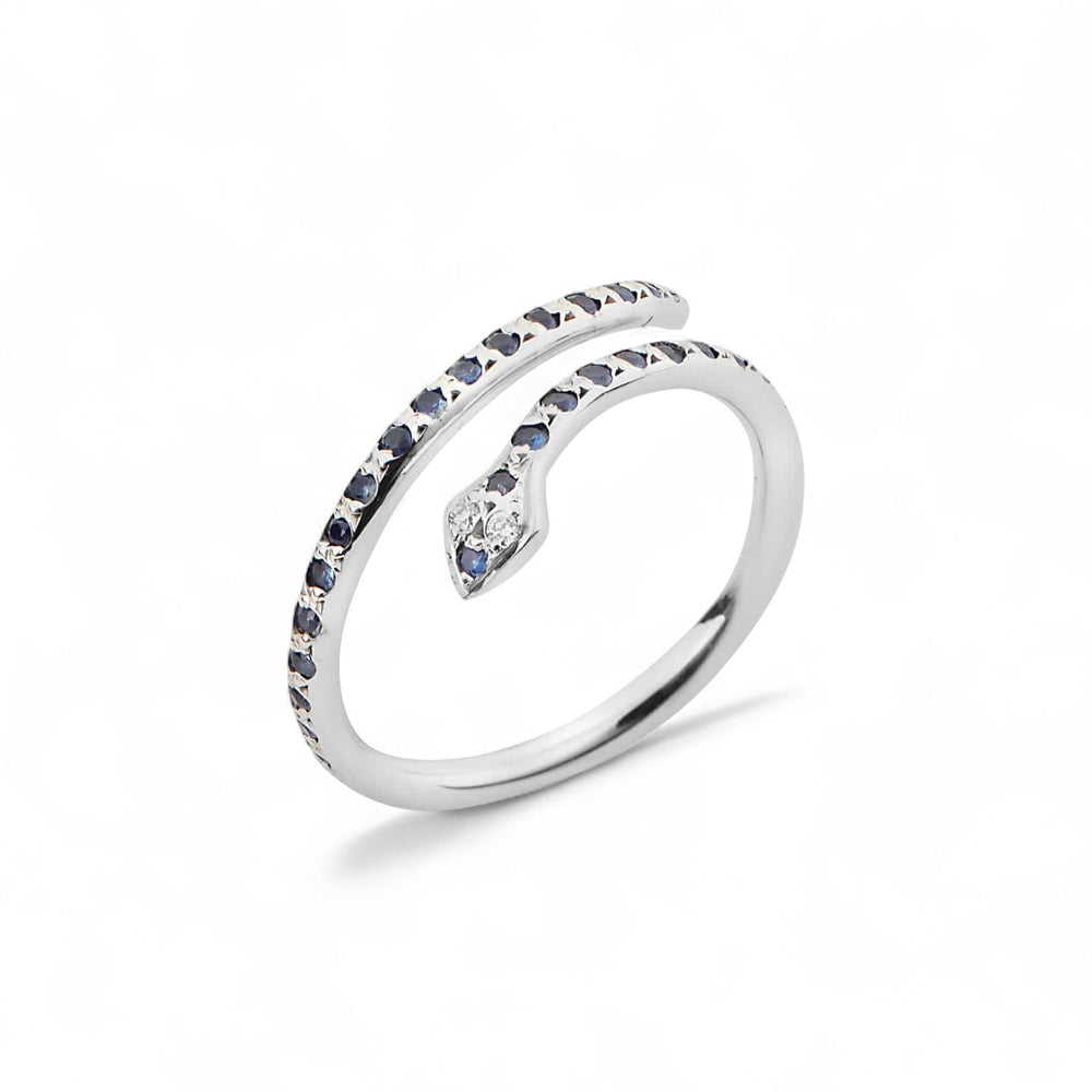 Small Python Ring Blue Sapphires - SNAKES - Ileana Makri